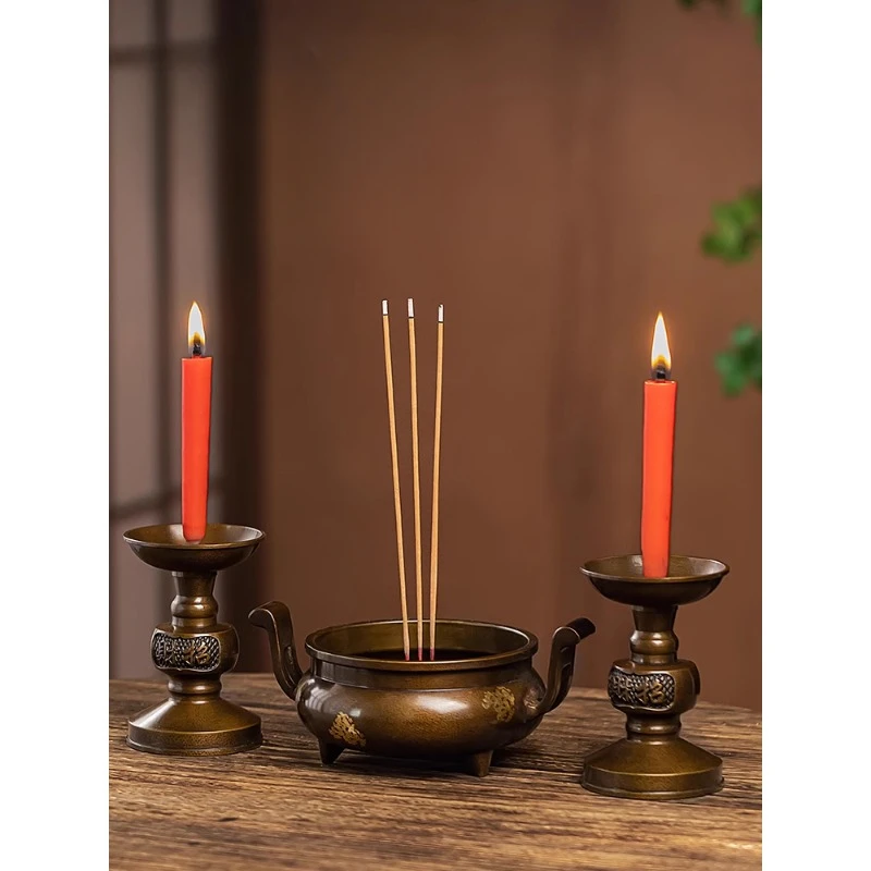 Su Gong Copper Incense Burner Household Incense Offering Buddha Bodhisattva Seat God of Wealth Retro  Burner