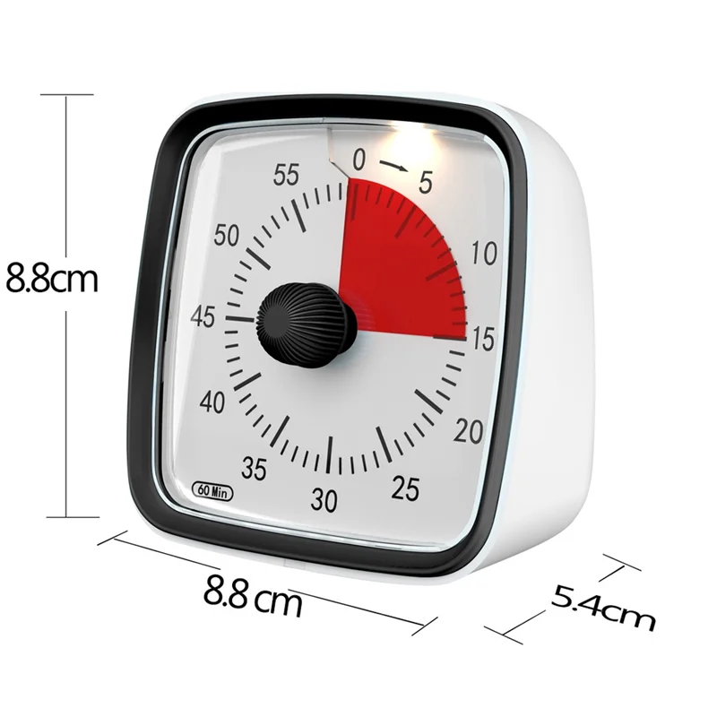 60-Minute Timer, Classroom Classroom Timer, Countdown Timer for Kids and Adults, Time Management Tool for Teaching Gray