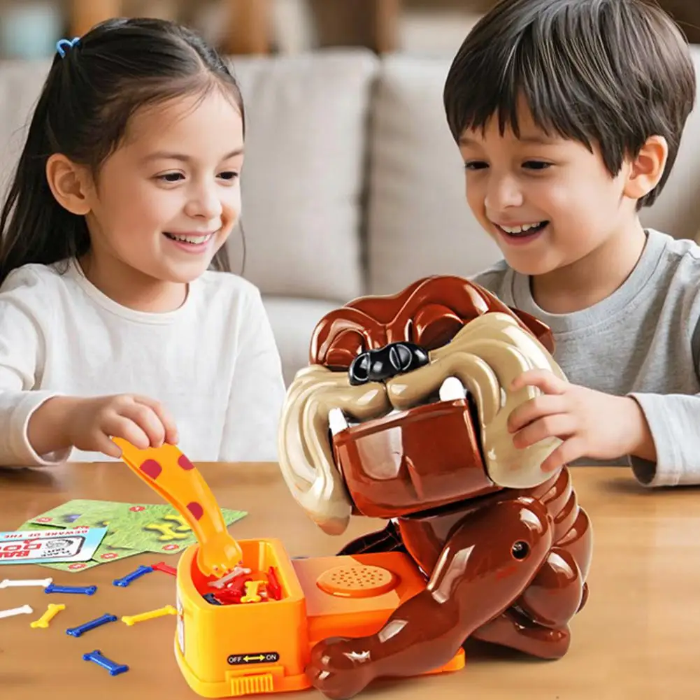 Bulldog Toy Beware of Dog Game Set Evil Dog Escape Cards Toy for Family Fun Kids Party Challenge Dog Bone Puzzle Game Fun Kids
