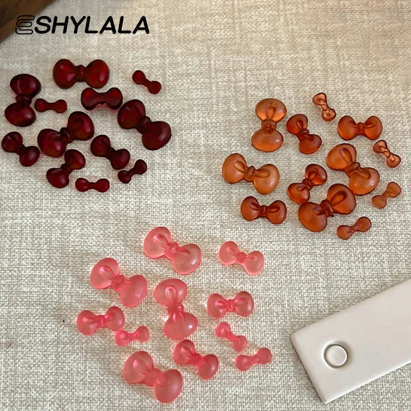 50pcs hiver arc 3D Nail Art accessoires mignon noeud papillon décorations d'ongles bricolage résine ongles breloques mélange pièces