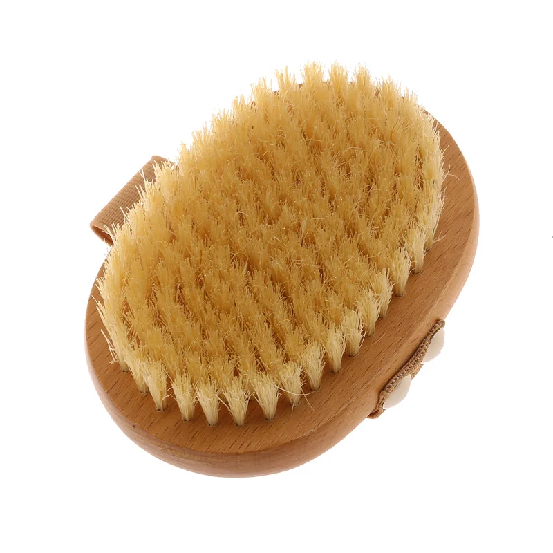 Oval Wooden Natural Soft Hair Brush Wet & Dry Body Care Bathing Brush SPA Soft Hair Shower Brushes Massager Lifestyle Products