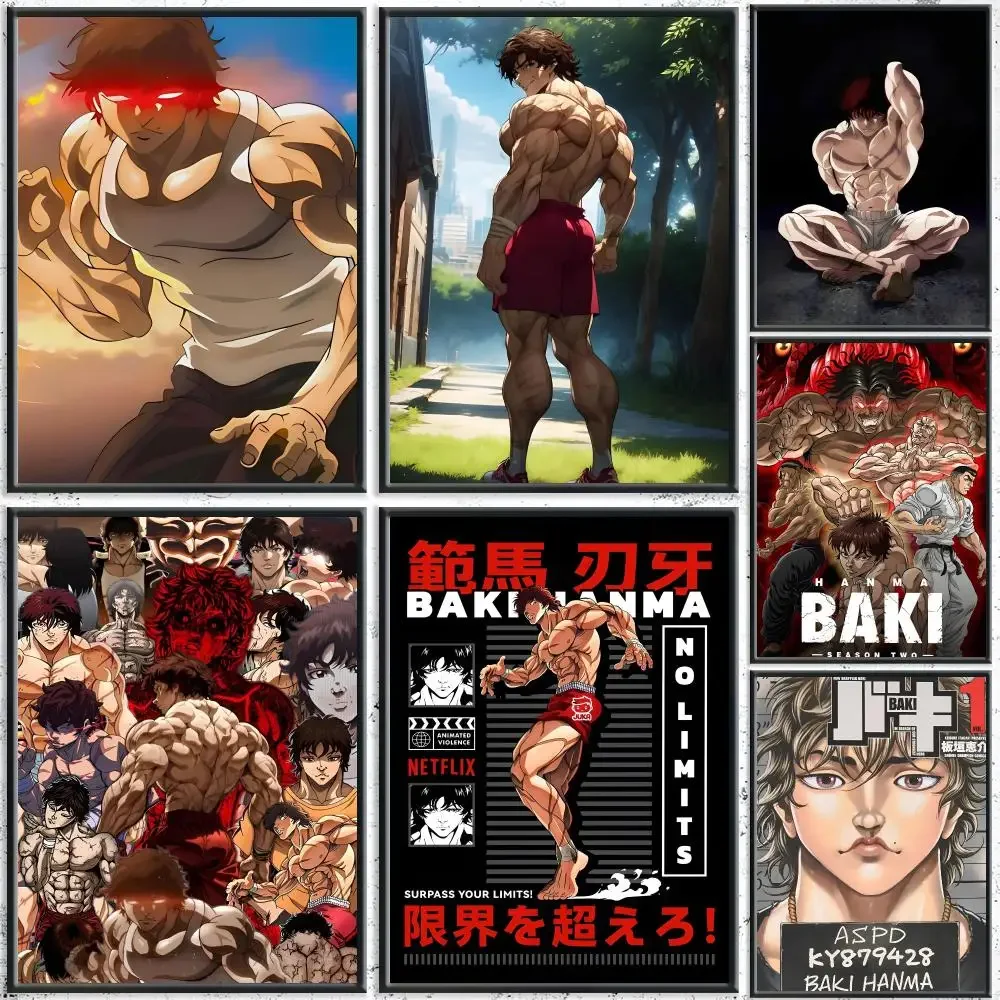 Bold Anime B-Baki the GrapplerS Poster HD Self-Adhesive No Residue After Removal Ideal for All Kinds of Wall Decor