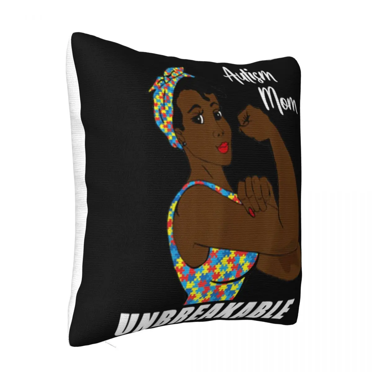 Black African American Autism Mom Unbreakable Proud Mother Funny Pop Youth Street Style Pillow Case