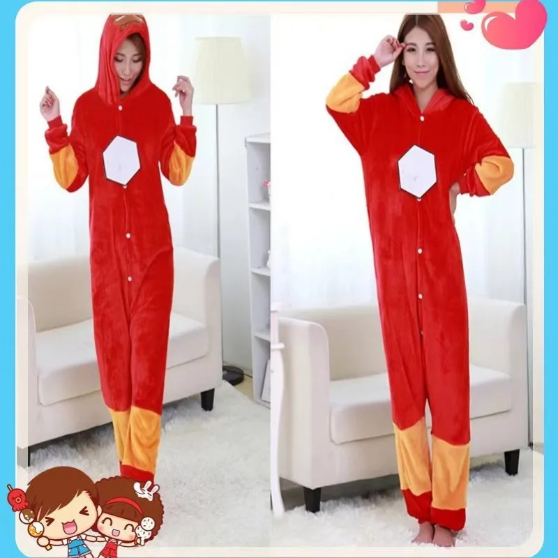 أسود التنين الفانيلا المرجان الصوف الكرتون الحيوان قطعة واحدة منامة زوجين غريب المتسكعون أنيمي منامة بيجامة شتوية النساء #3