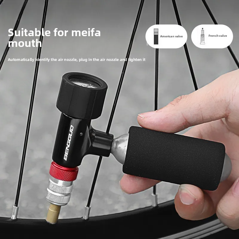 

Велосипедная насадка для накачивания цилиндра с CO2, горный дорожный велосипед, быстрая надувная повязка на голову, барометр, инструмент для ремонта шин
