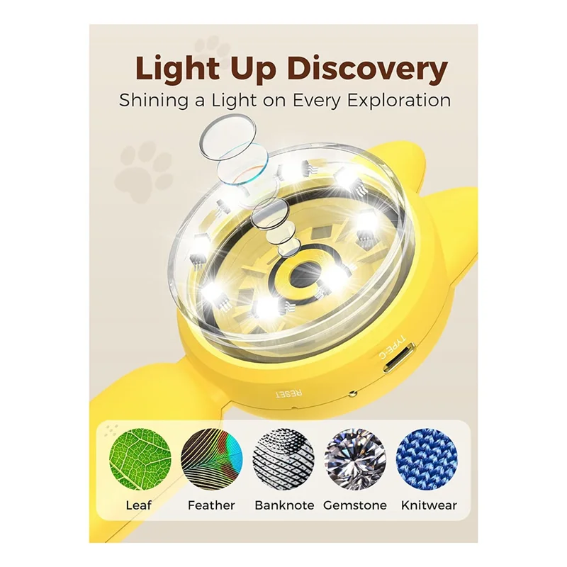 Microscope For Kids - 2 Inches LCD Screen With 8 Led Lights Portable Kid Mini Scope - Learning For Kids