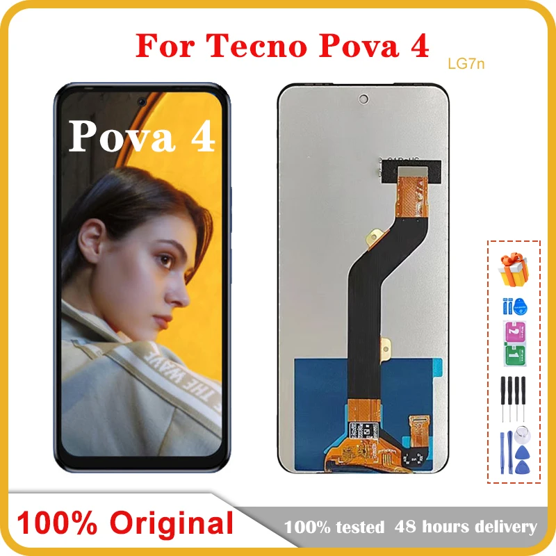 

6.82" Original For Tecno Pova 4 LG7n LG7 LCD Display Touch Screen Digitizer Assembly New for Pova4 LCD Repair Replacement Parts