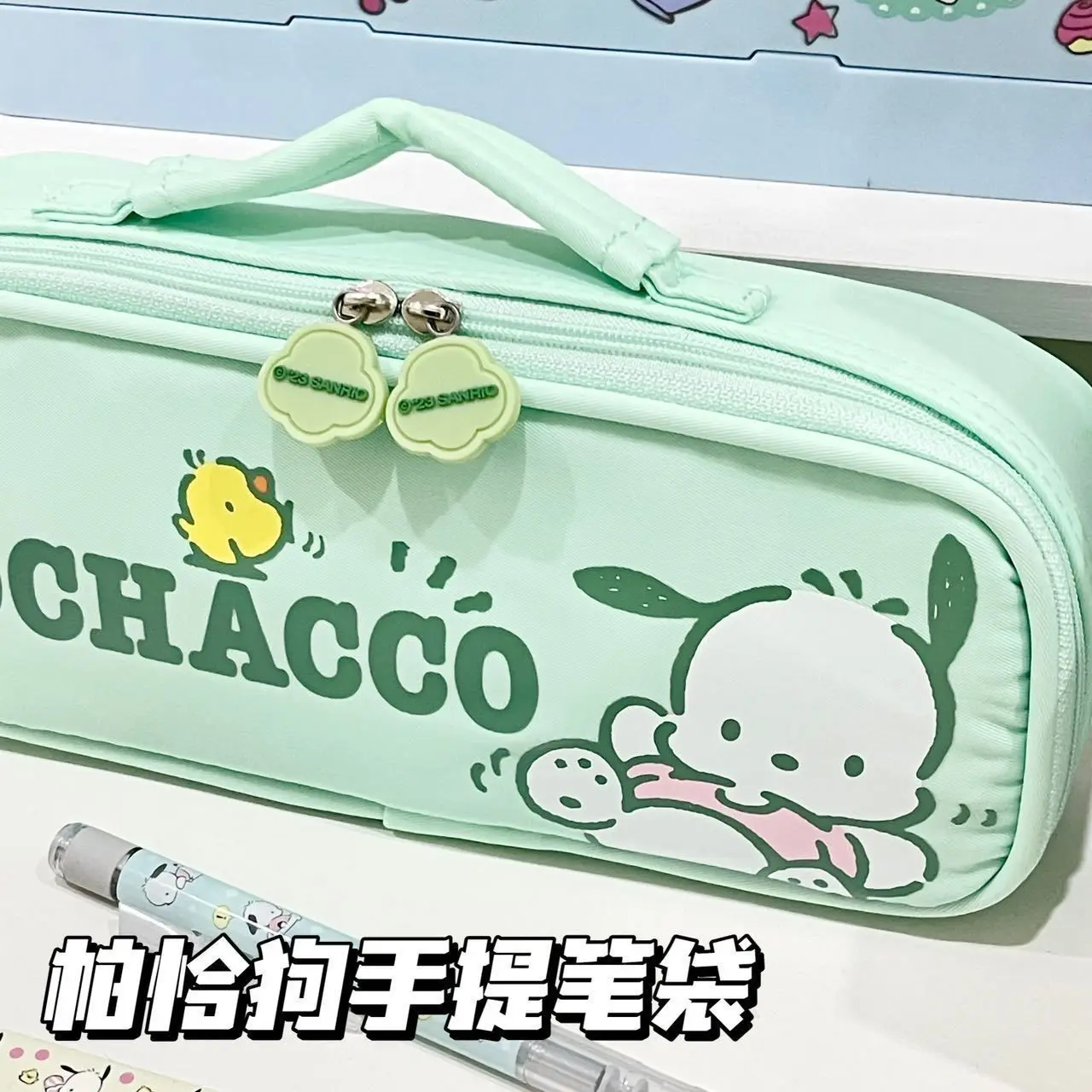 Pochacco Sanrio Anime Pencil Case Kawaii Cute Pen Bag borsa per cancelleria per studenti scatola per matite portatile ad alta capacità regalo per bambini