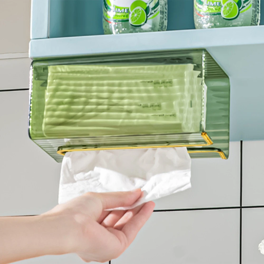 BAAJ-Punch-Free Tissue Box Kitchen Bathroom Paper Organizer Wall-Mounted Paper Towel Storage