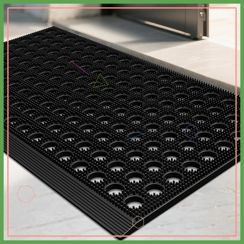 

Heavy Duty Waterproof Doormat, Non-Slip Dirt Trapper for All Weather, 17" x 29.5" Black