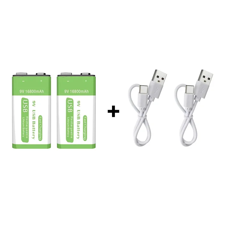 Nowa bateria litowo-jonowa 9V 16800mAh z Micro USB, o bardzo dużej pojemności, do multimetru, mikrofonu, zabawek, pilotów. — zdjęcie produktu 3