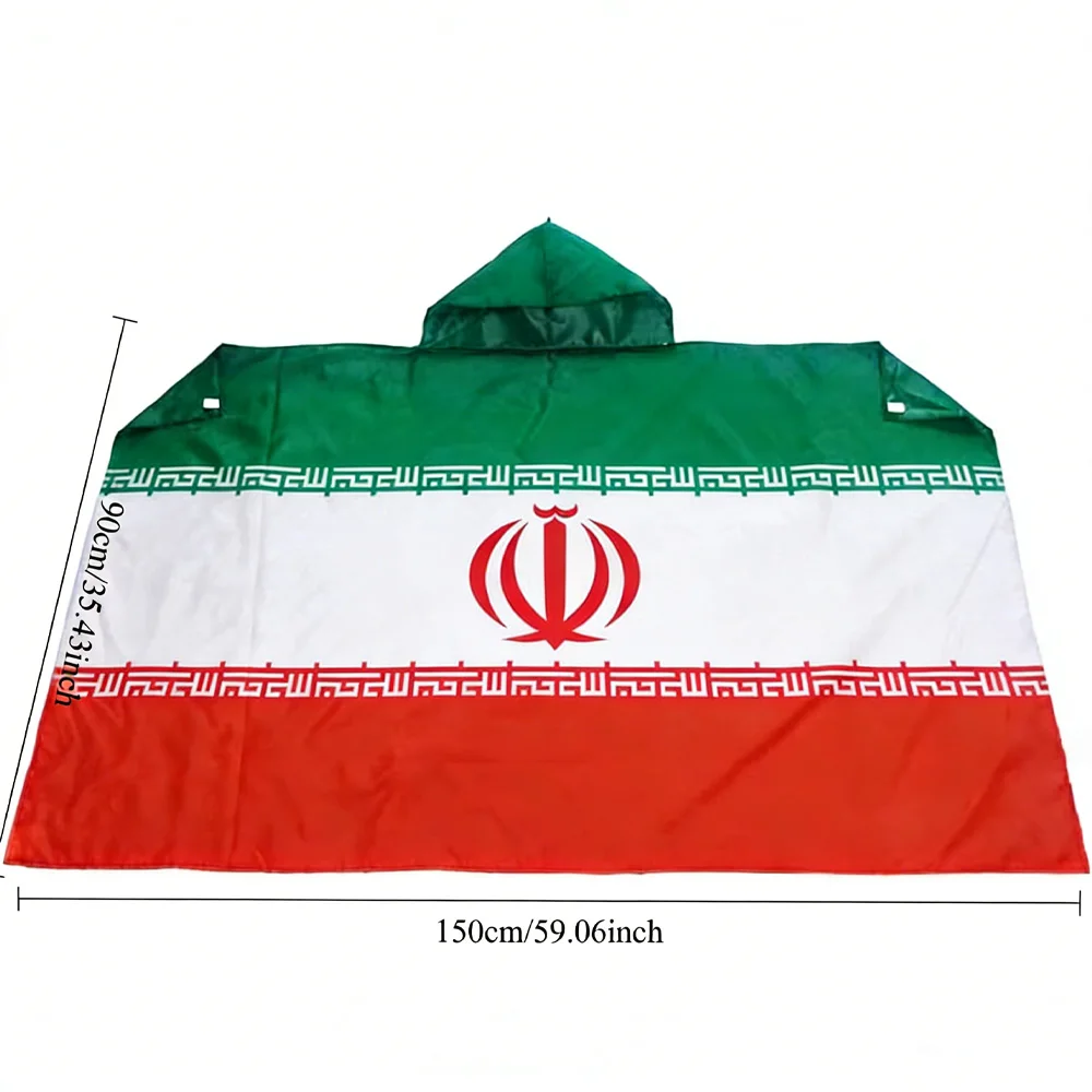 Iran BODY Flag 3X5Ft - Iran CAPE FAN Flags 90 X 150 Cm - Banner 3x5 Ft, Patriotic Cheering Banner for Sports Fans
