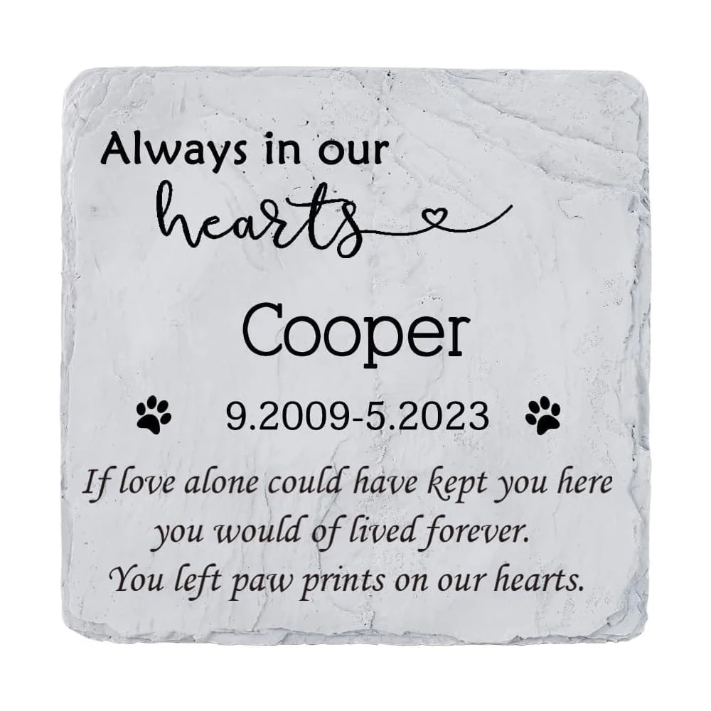 Personalized Pet Grave Pet Memorial Stone Pet Sympathy Gifts for Dogs or Cats Pet Remembrance Gift for Loss of Pet Outdoor Stone