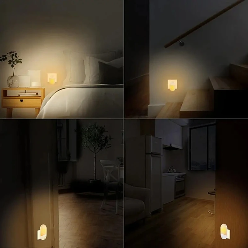 F-3C plug in night light led night light lâmpada com sensores inteligentes do anoitecer ao amanhecer sensor brilho ajustável para crianças plugue da ue