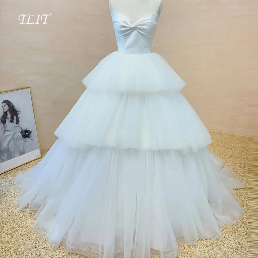 TLIT Elegantes Brautkleid aus Seidensatin und Tüll  яanke Gia Criss-Cross Sweetheart A-Linie Korea Brautkleid Fotoshooting Individuell gestaltet