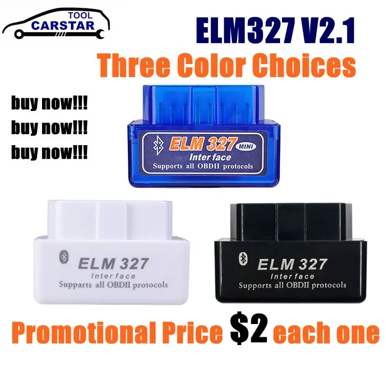 EM327 Bluetooth V2.1 OBD OBD2 CAN-BUS Protocol Works Android/PC ELM 327 V2.1 Professional Diagnostic Scanner