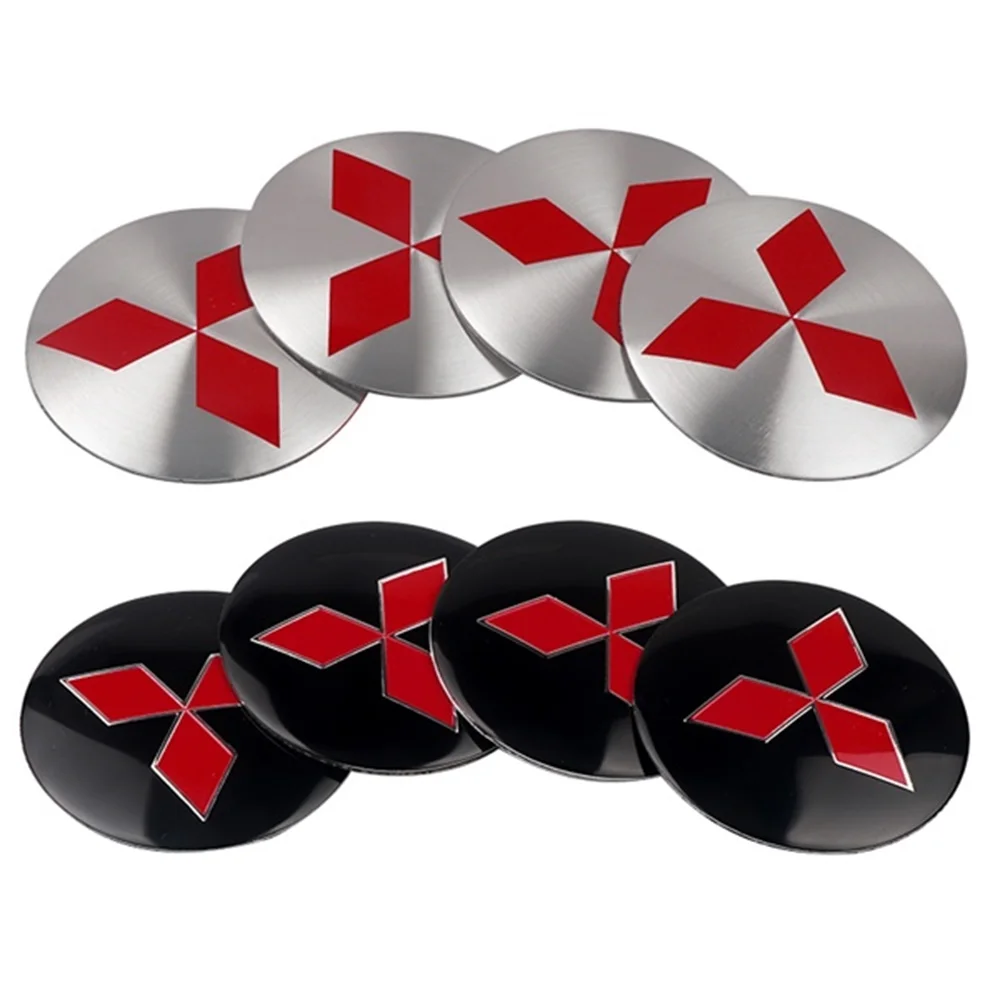 4pcs Car Styling 56mm Aluminum Auto Wheel Center Hub Cap Sticker For Mitsubishi L200 ASX Pajero Sport Outlander Xpander Eclipse