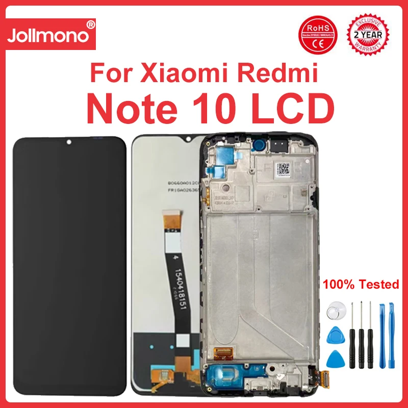 Super AMOLED Screen For Xiaomi Redmi Note 10 M2101K7AI LCD Display With Touch Screen Digitizer Panel For Redmi Note 10S Note10S