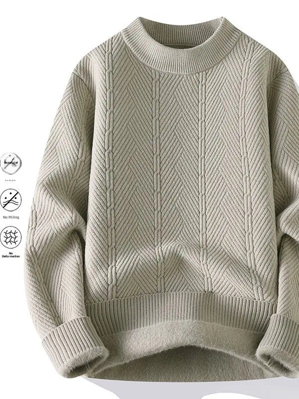 

Thiened Knitted Sweater Men's Casual Sle Stand Collar Overhead Faionable Versatile Warm Base irt Autumn Winter New Ar...