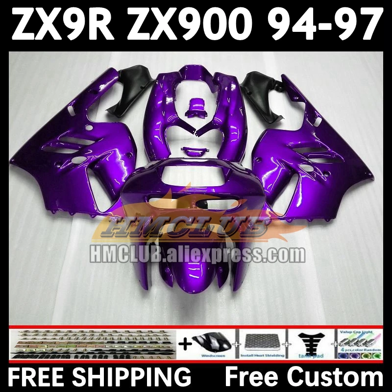 

Body Kit For KAWASAKI NINJA ZX900 ZX 900 all purple 9 R 1994 1995 1996 1997 163No.103 9R 900CC ZX-9R ZX9R 94 95 96 97 Fairings