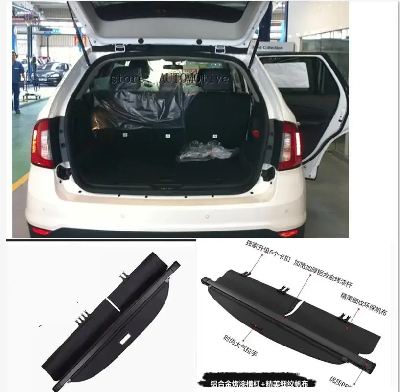 Car Rear Trunk Security Shield Cargo Cover For Ford Edge 2009-2014 Manual Switch Tail Door High Qualit Auto Accessories