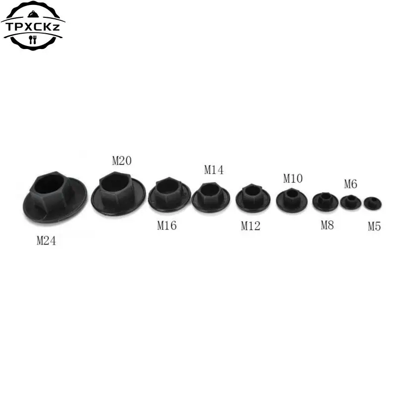 20PCS Black Hex Socket Allen Bolt Screw Nut Hexagon Head Cover Cap Protector Fasteners Screws Covers Caps M5-24