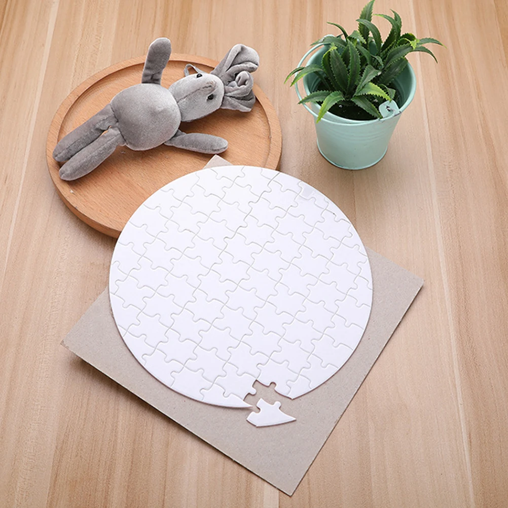 

4pcs Transfer Puzzle Round Sublimation DIY Blank White Sublimation Puzzle Craft Kids Toys Thermal White Customizable