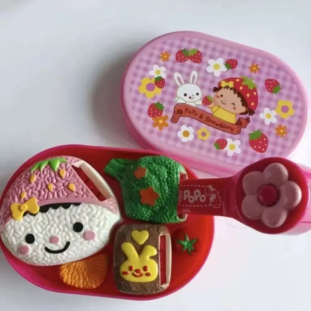 Rabbit Shape Rice ball Pudding Feeding Set Pretend Play Early Education Lunch Box Pudding Kawaii Simulation Model Play House