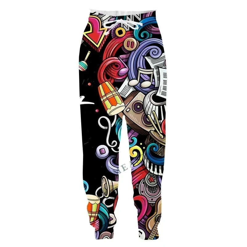 Creative Length Jogger Men Sweatpants 3D Music Male Long Camo Vintage Pants Casual Hip Hop Sport Trousers Man Clothing Fashion