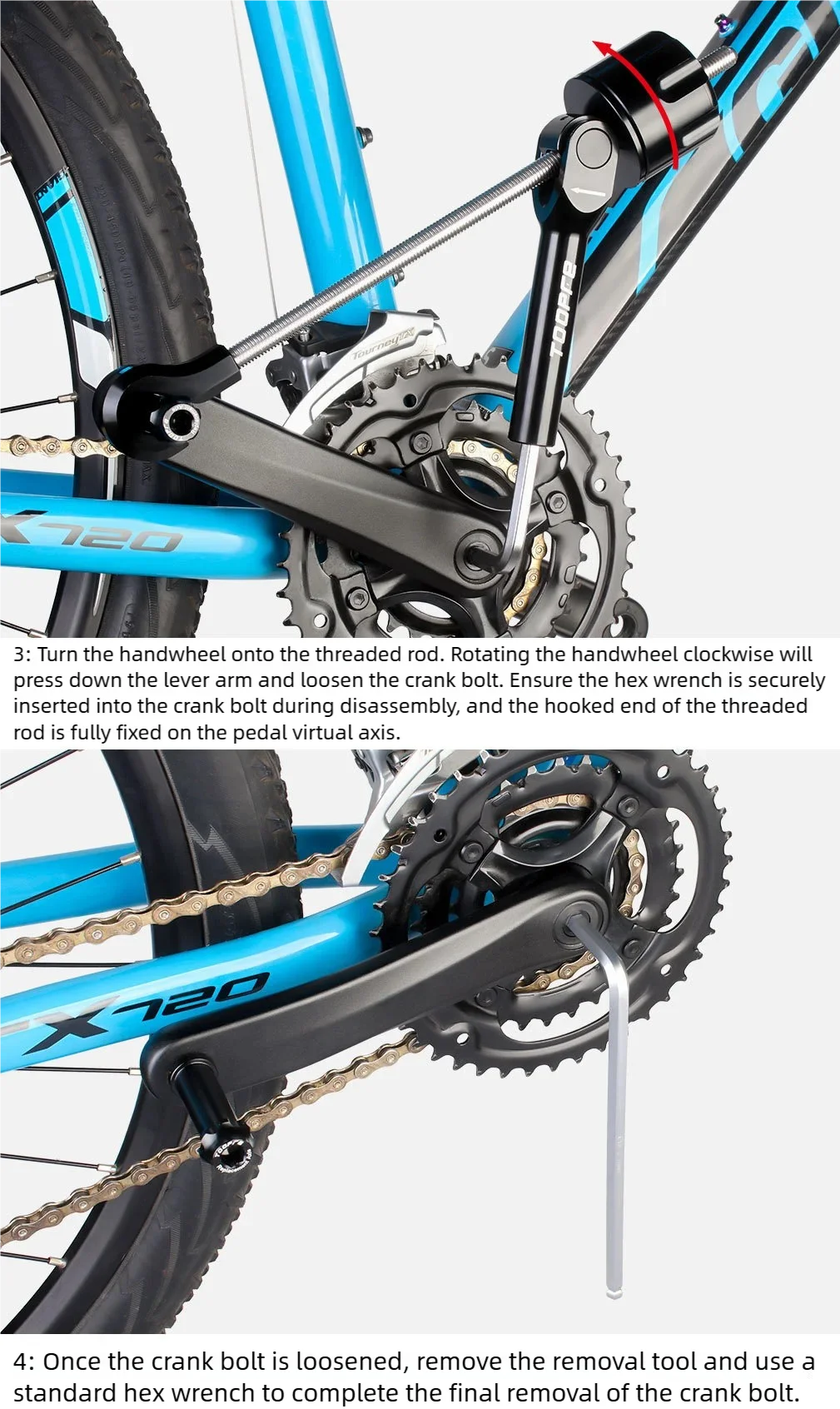 TOOPRE Fahrrad-Kurbelschrauben-Entfernungswerkzeug-Set Reparaturwerkzeug Mountainbike 8/10mm Kurbelschrauben-Entfernungswerkzeuge – Detail 12
