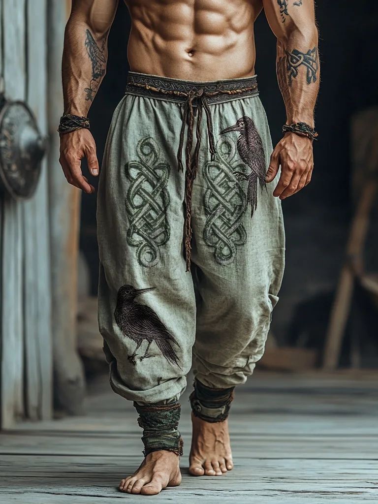 

Faionable Summer Men's Loose Casual Pants 3D Digital Print Ethnic Sle Versatile Comfortable Straight Leg Trousers