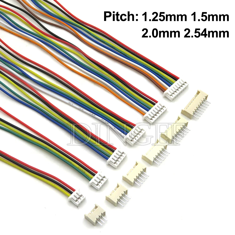 5Sets JST XH2.54 XH ZH PH 1.25mm 1.5mm 2.0mm 2.54mm Wire cable Connector 2 3 4 5 6 7 8 9 10 12 PIN male and female plug Socket