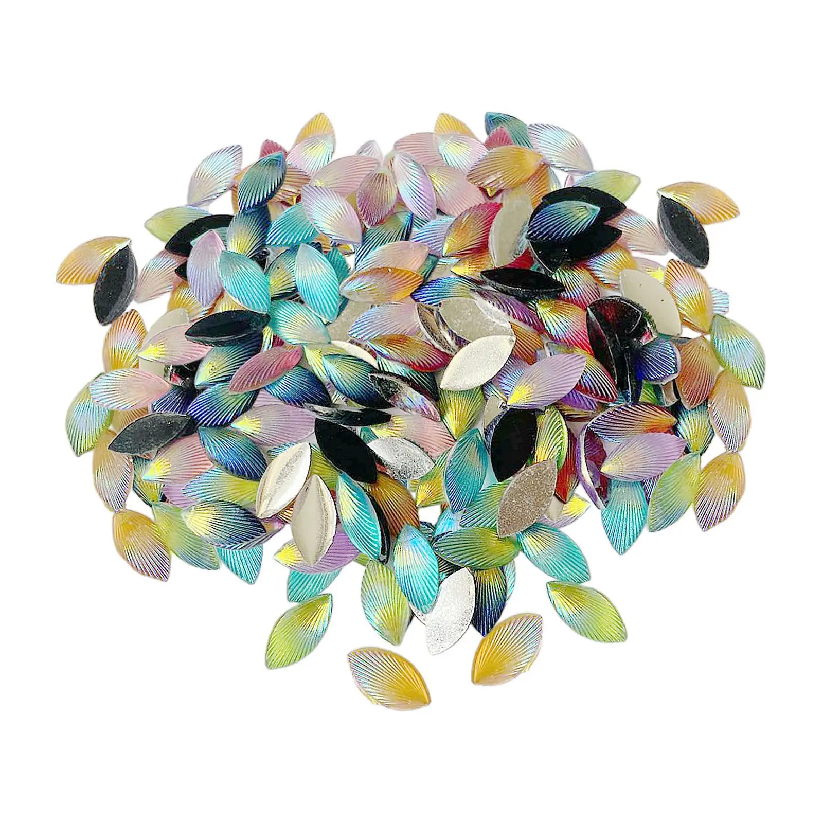 

100x Assorted Colors Petal Rhinestone Shining for Art Crafts Shoes Cups