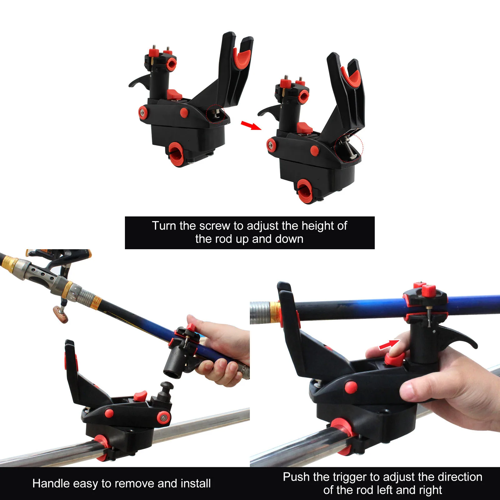 Adjustable Fishing Boat Rod Holder Fishing Rod Racks Folding Holder  360° Rotation Ergonomic Lightweight for Yachts for Decks