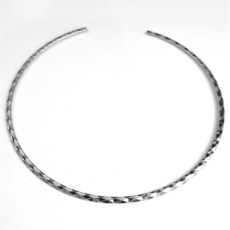 Fashion Creative Neck Cuff Choker Torques Necklace for Women Stainless Steel Silver Color Open Collar Adjustable Jewelry colar