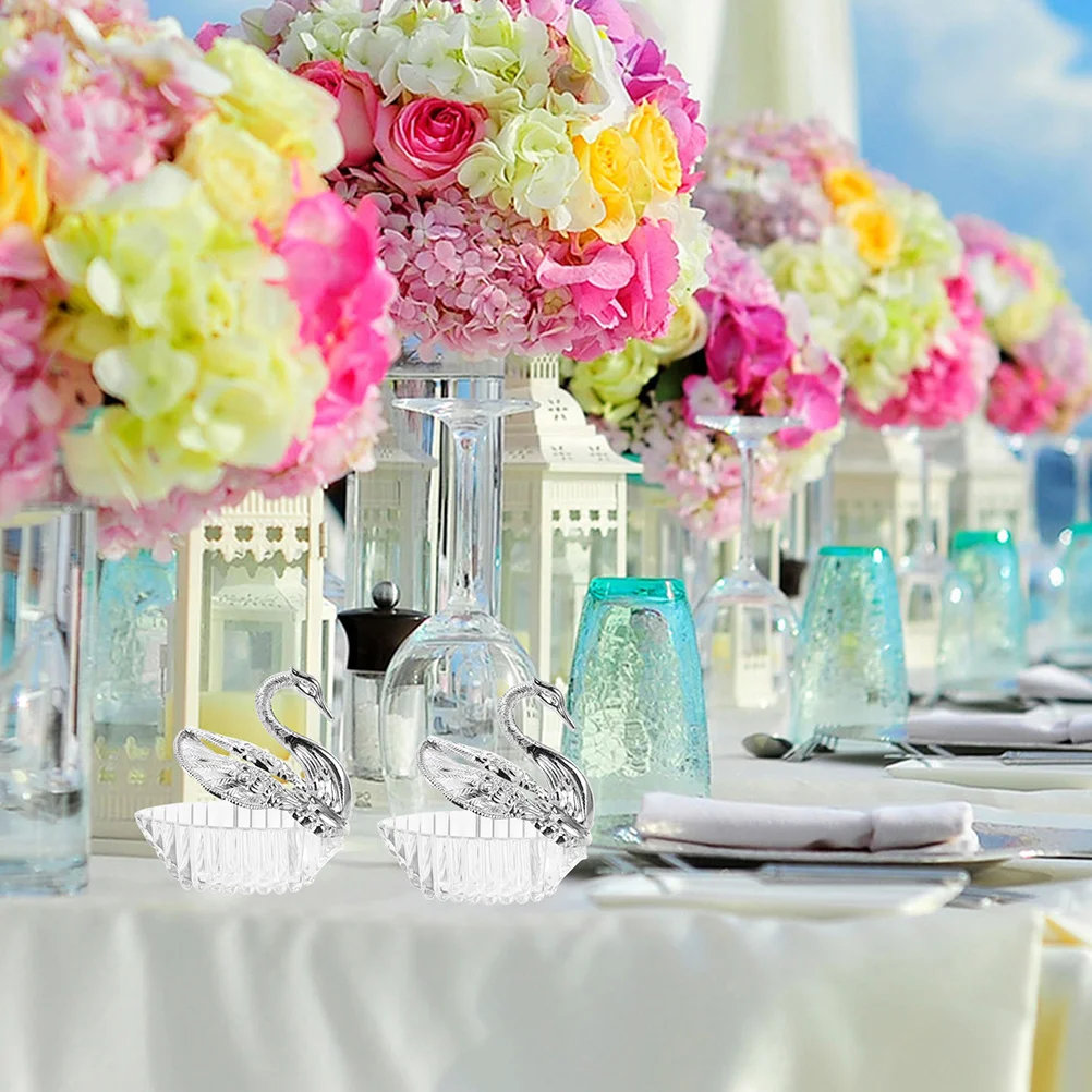 

12Pcs Wedding Candy Boxes Swan Shaped Treat Containers Elegant Fillable Party Favor Boxes for Bridal Shower Wedding