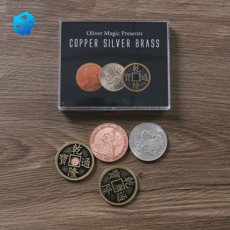 Ultimate CSB 2.0 by Oliver Magic Copper Silver Brass Transposition Close Up Coin Magic Tricks Mentalism Magic Street Gimmicks