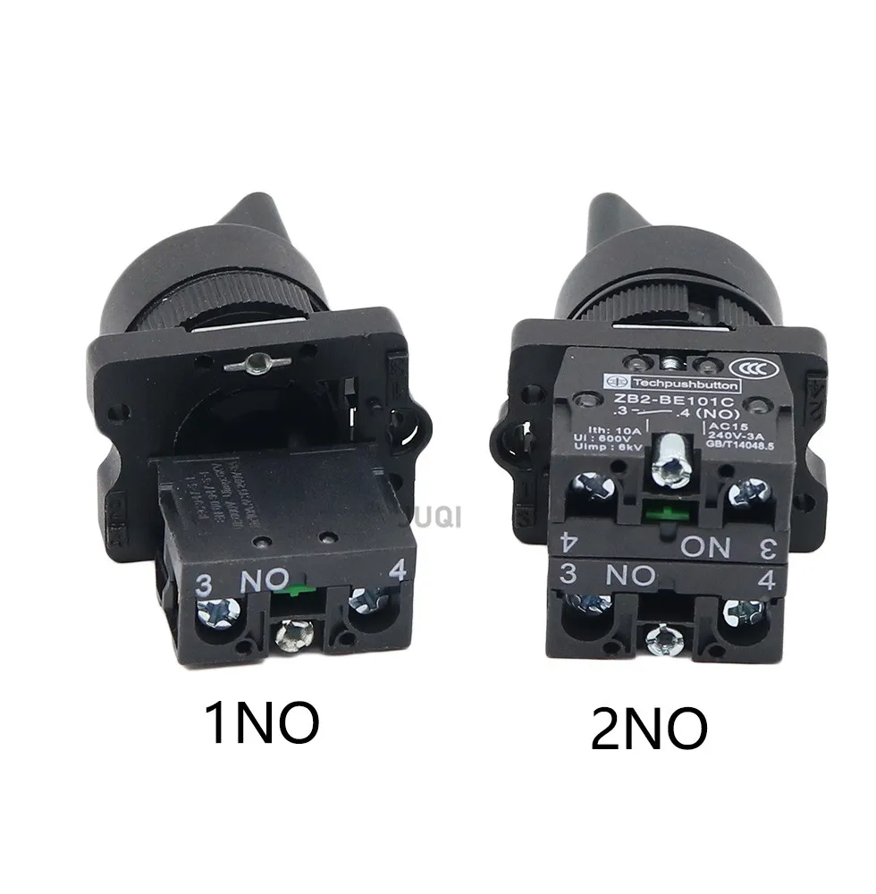 22mm XB2-ED21/XB2-ED33 Knob switch  2/3 Positions Latching Self-Locking Selector Knob Switch 10A/600V Rotary switch