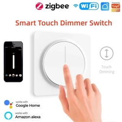 Tuya Zigbee WiFi Smart wyłącznik ściemniacza EU przyciemnianie dotykowe przełącznik do montażu ściennego inteligentna aplikacja do bezprzewodowego sterowania głosowego dla Alexa Google Home