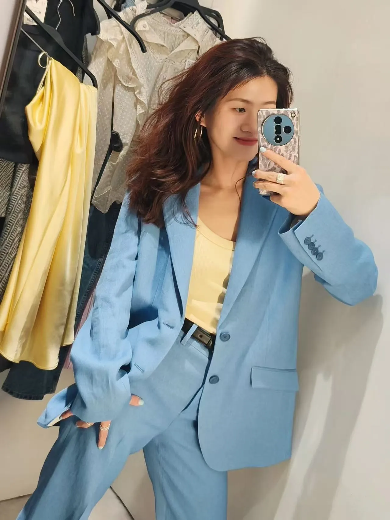 Primavera 2025 Nuovo abito da pendolare in lino misto vestibilità ampia da donna Jaet Ele Sensation Produzione cinese Long Sve Sing...