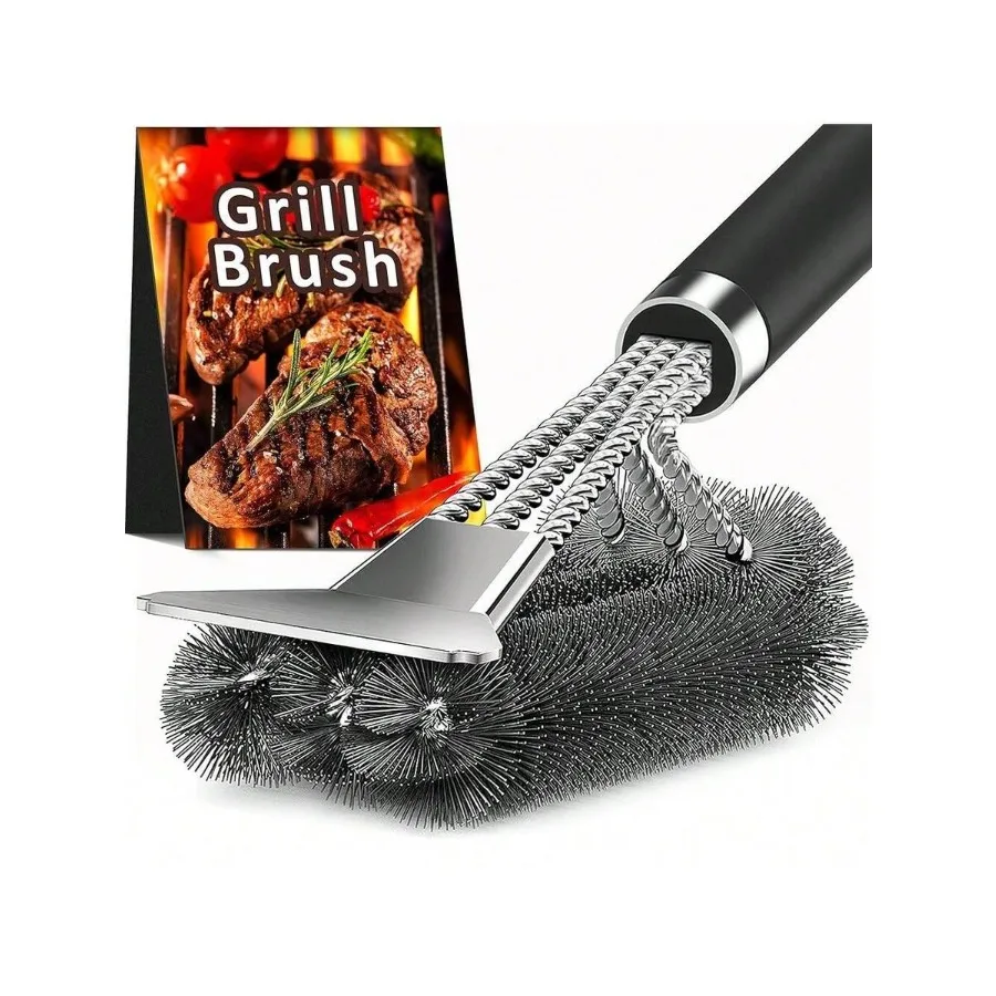 

【New style】TNTOR Grill Brush With Scraper, 18inch Adjustable Handle BBQ Grill Brush For Outdoor Grill, Extra Strong Grill Clean