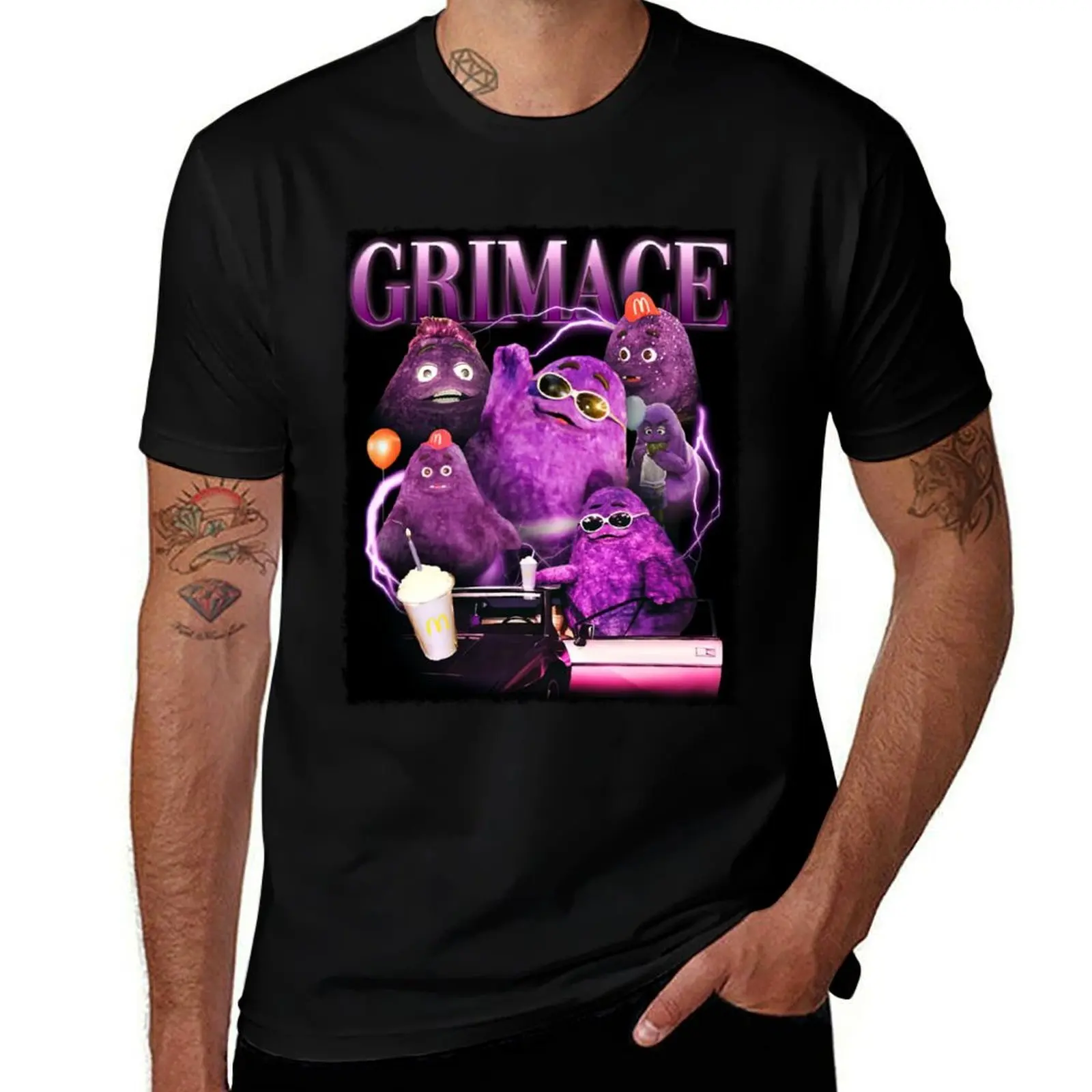 Grimace in 90s, Y2k Style Tribute T-Shirt Fashion Casual Short Sleeve T-Shirt