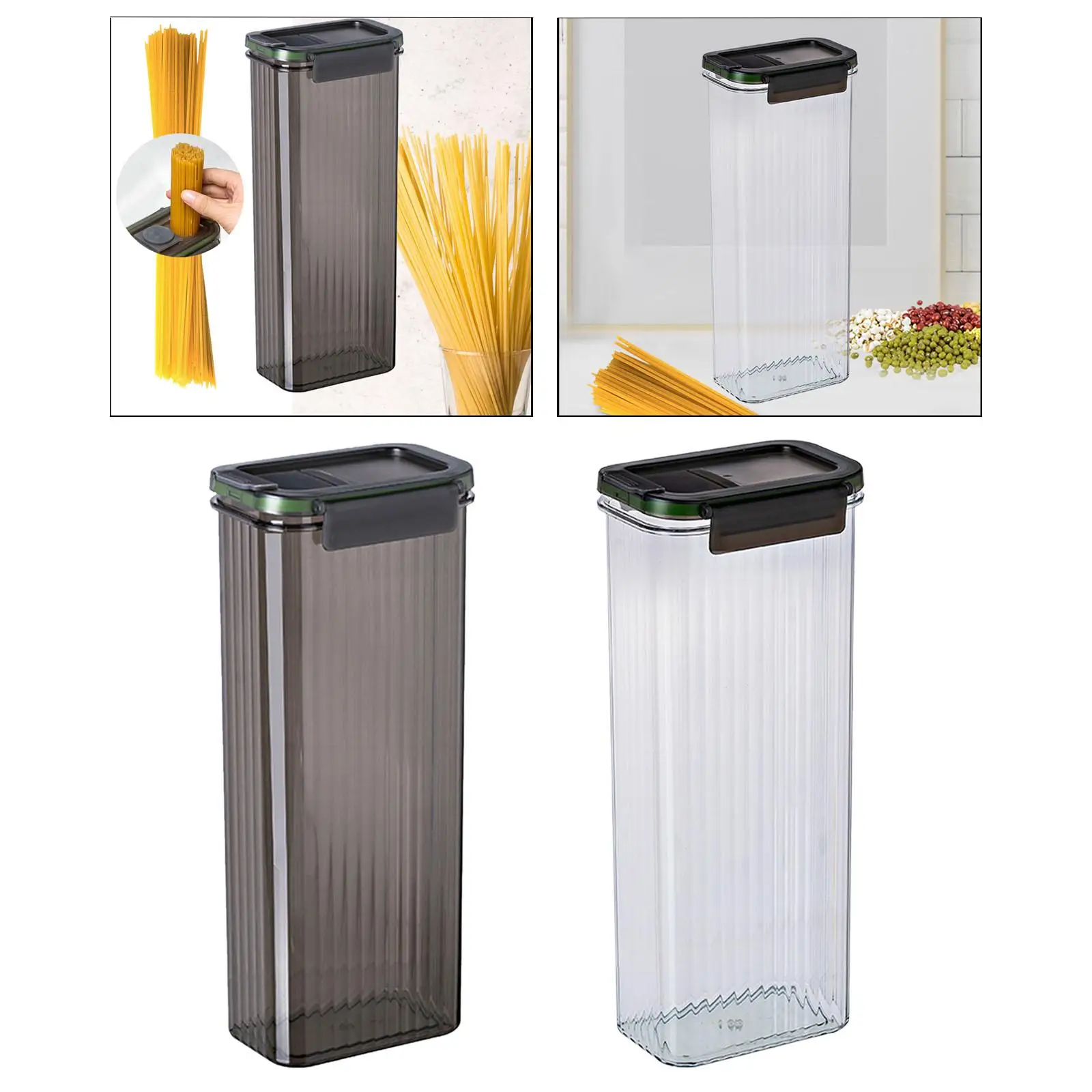 Spaghetti Storage Container Removable Lid Kitchen Storage Canister Airtight for