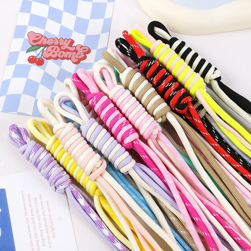 1pc Colorful Braided Lanyard Keychain Anti-Lost Knot Nylon Rope For DIY Handmade Keyring Bag Decoration Accessories