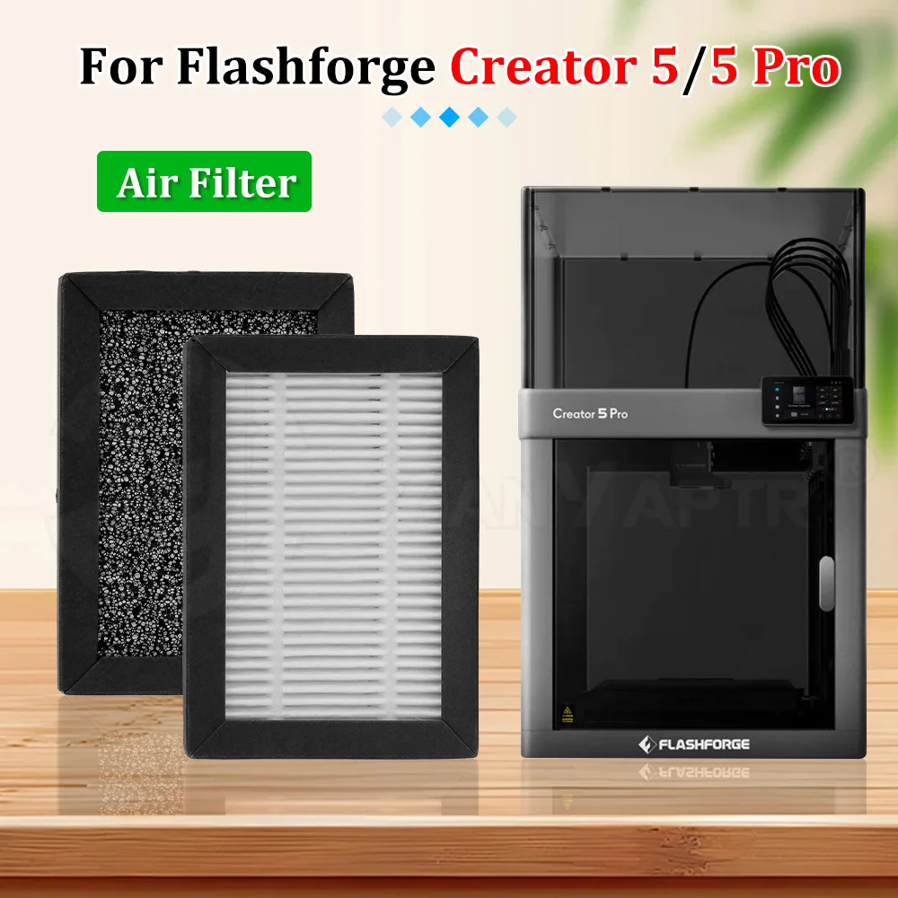 Replacement HEPA13 Activated Carbon Air Filter Fit Flashforge Creator 5 & Creator 5 Pro C5 Series 3D Printer Accessories