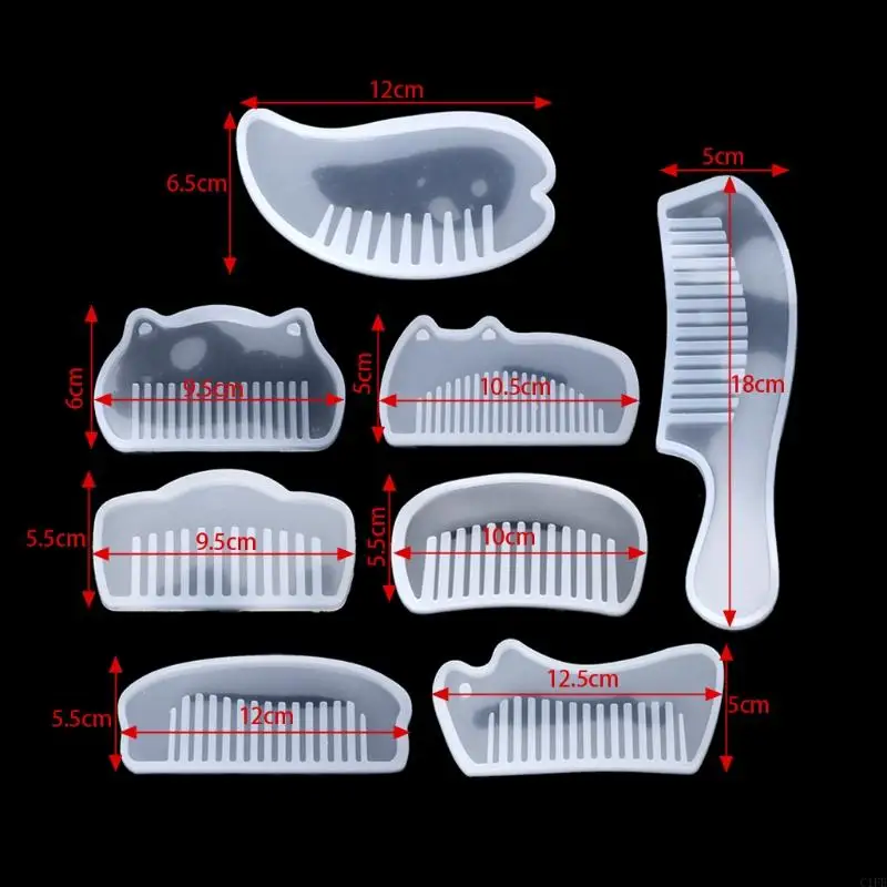 

C1FE Craft DIY Hair Pick Comb Molds Epoxy Resin Mold Comb Comb Mirror Silicone Mould