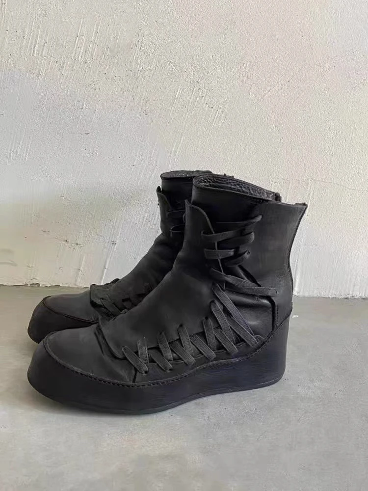 

Мужские ботинки челси в стиле ретро в стиле панк k Thi Boted, ботинки без шнуровки, высокие каблуки с тканым ремешком и завязкой