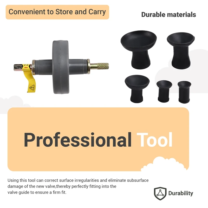 Kit d'outils de rodage de Valve, petit Kit de lapisseuse de Valve de moteur avec 4 plaques d'aspiration, outil de meulage de Valve électrique-AT64