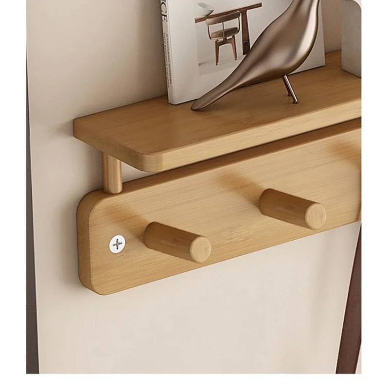 Perchas de pared de madera de bambú resistentes, puertas de entrada, percheros, muebles para sala de estar, ropa de dormitorio, estantes con ganchos creativos