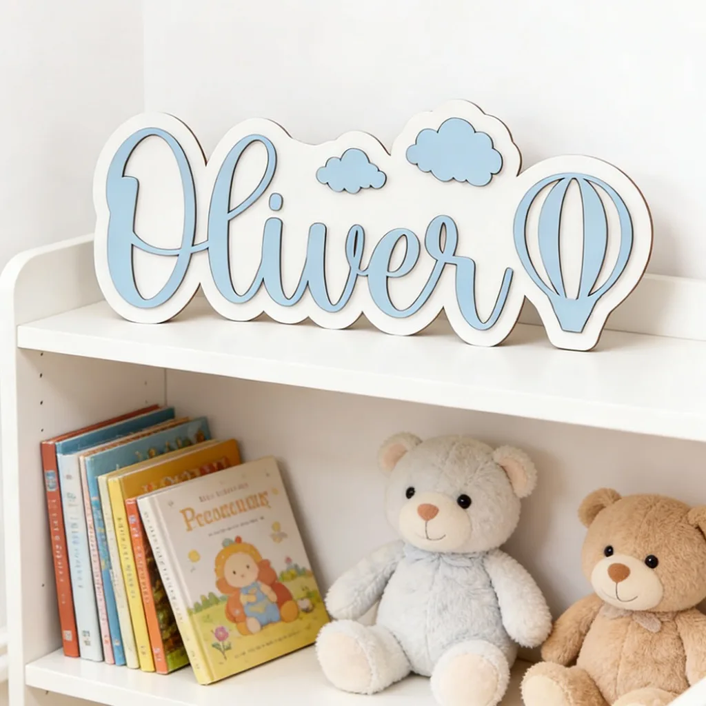 Personalized Custom Wooden Name Plaques | Irregular Shape, Contemporary Style, Wall Hanging, Suitable for Indoor and Outdoor view 5